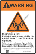 8x12 RF WARNING Sign