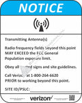 7.5x6 NEW VERIZON RF NOTICE Sign